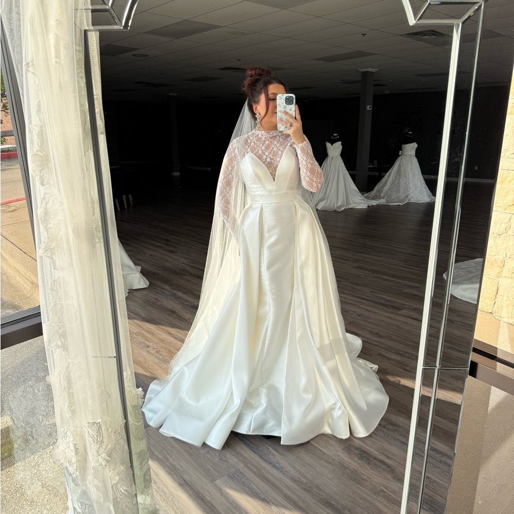 Jimme Huang Bridal "Leilani" 2 Piece Fitted Wedding Dress with Overskirt